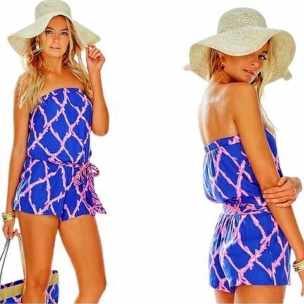 Lilly Pulitzer Ritz Romper in Deep Dive Size Medium